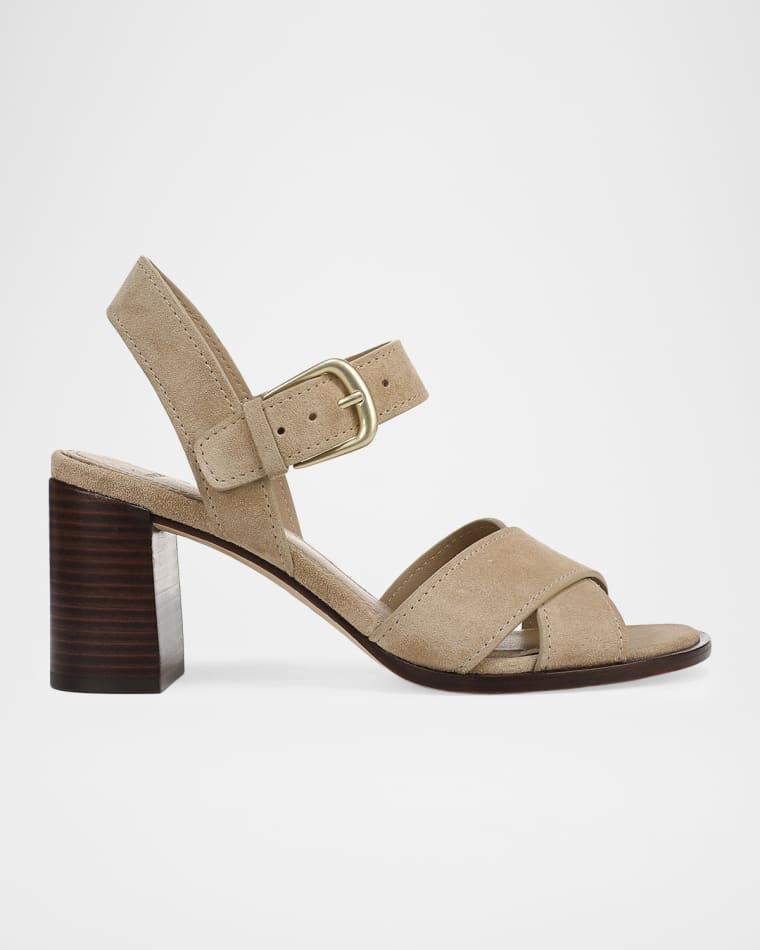 70mm Salma Suede Block-Heel Sandals by VINCE