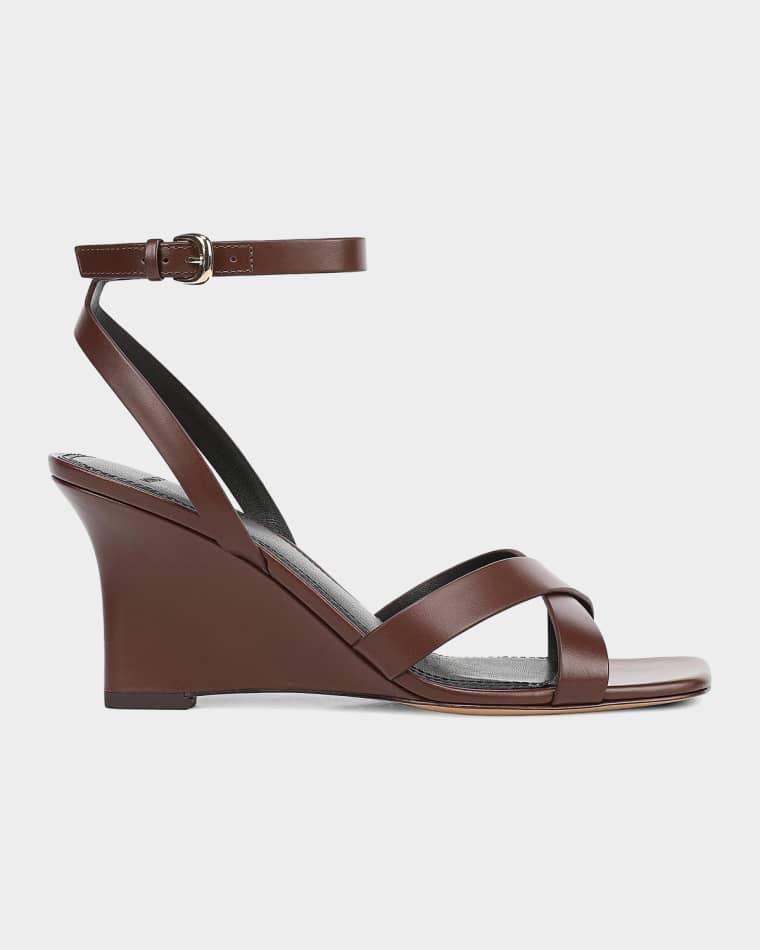 75mm Parma Leather Wedge Sandals by VINCE