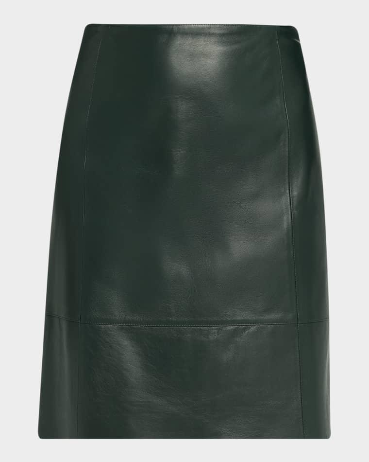 A-Line Leather Skirt by VINCE