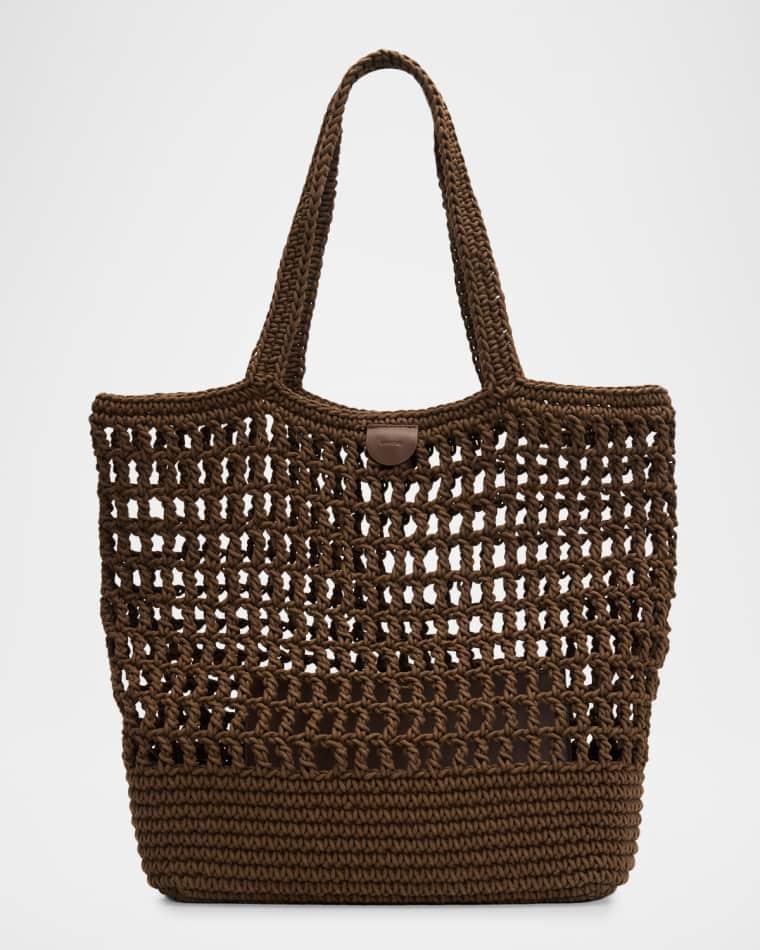 Barcelona Large Cotton Crochet Tote Bag by VINCE