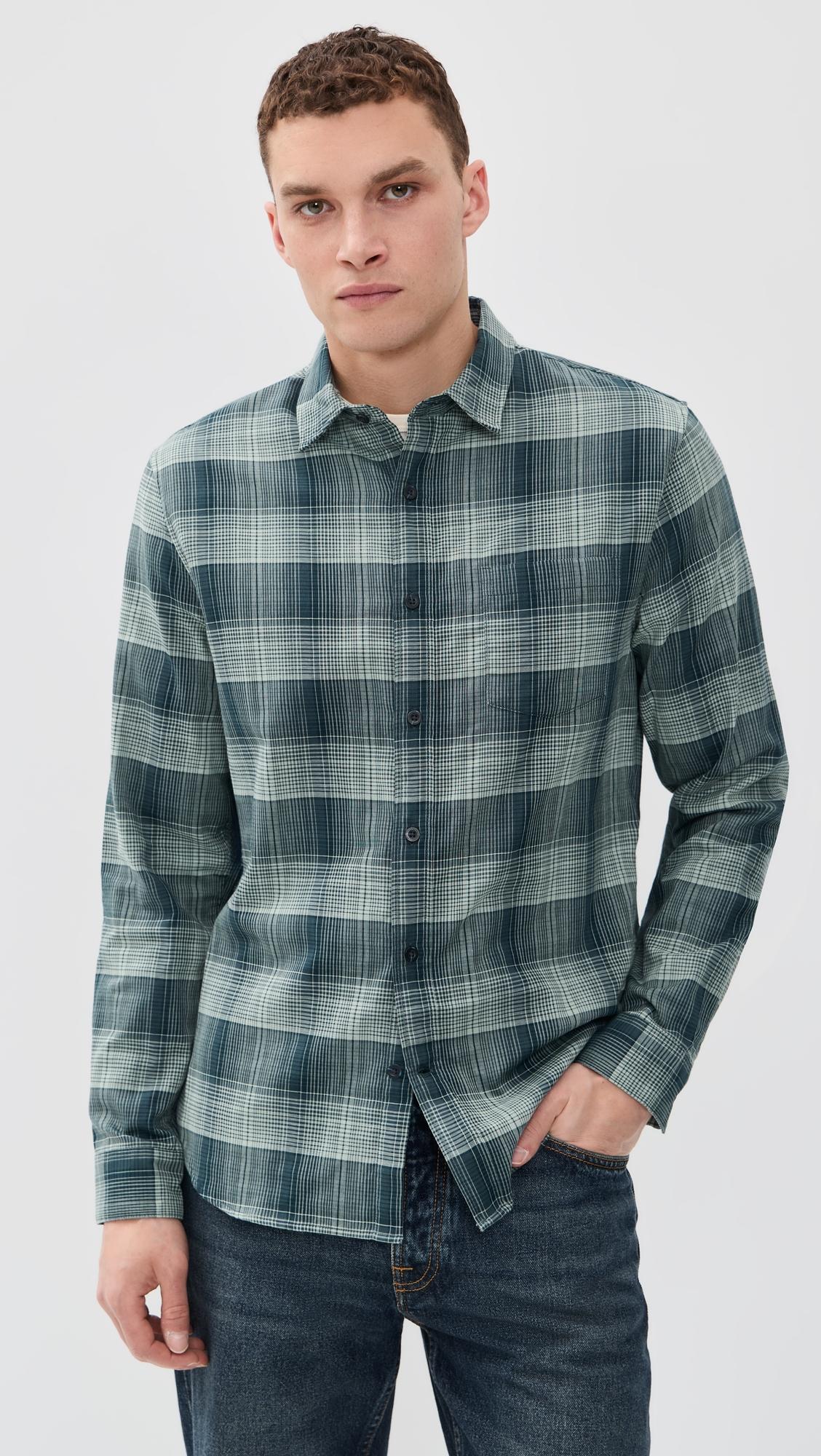 Big Sky Plaid Long Sleeve Shirt by VINCE