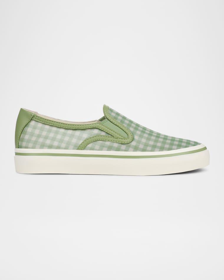 Blair Gingham Canvas Slip-On Sneakers by VINCE