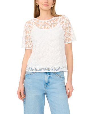 Crewneck Short Sleeve Blouse by VINCE CAMUTO