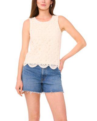 Crochet Front Tank Top by VINCE CAMUTO