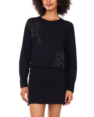 Embellished Crewneck Sweater by VINCE CAMUTO
