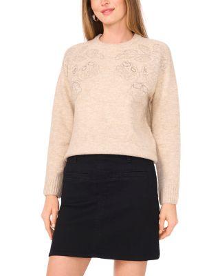 Embellished Crewneck Sweater by VINCE CAMUTO
