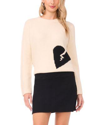 Heart Motif Crewneck Sweater by VINCE CAMUTO