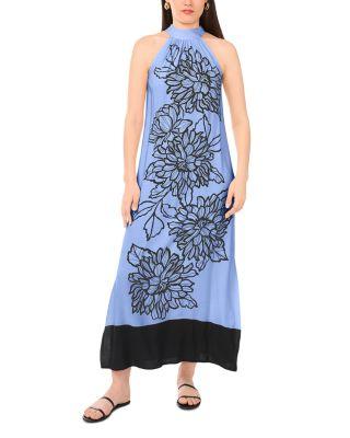 High Neck Floral Print Dress by VINCE CAMUTO