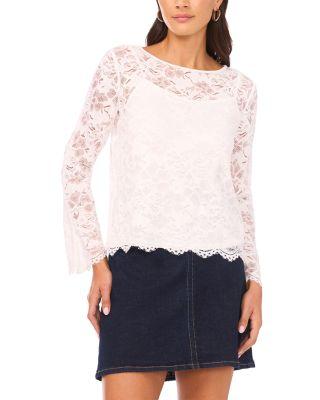 Lace Flare Sleeve Top by VINCE CAMUTO