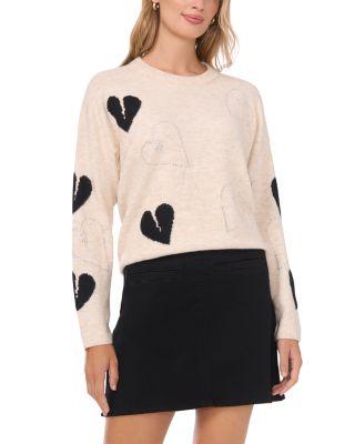 Many Hearts Crewneck Sweater by VINCE CAMUTO