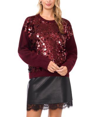 Mixed Media Paillette Front Sweater by VINCE CAMUTO