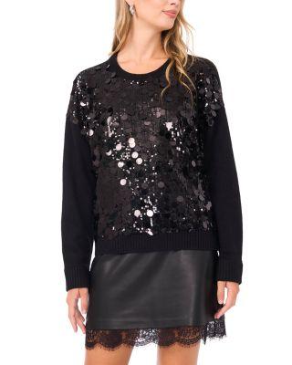 Mixed Media Paillette Front Sweater by VINCE CAMUTO