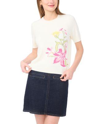 Placed Print Crewneck Sweater by VINCE CAMUTO