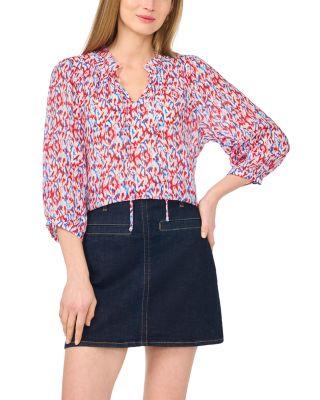 Raglan Split Neck Peasant Blouse by VINCE CAMUTO