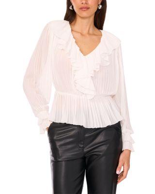 Ruffled Peplum Hem Top by VINCE CAMUTO