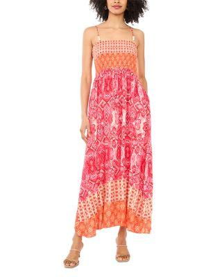 Smocked Bodice Maxi Dress by VINCE CAMUTO