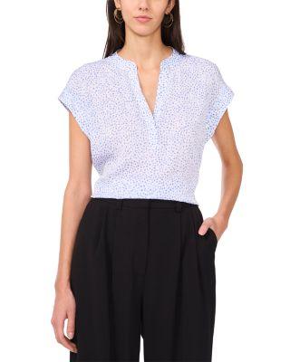 Split Neck Cap Sleeve Top by VINCE CAMUTO