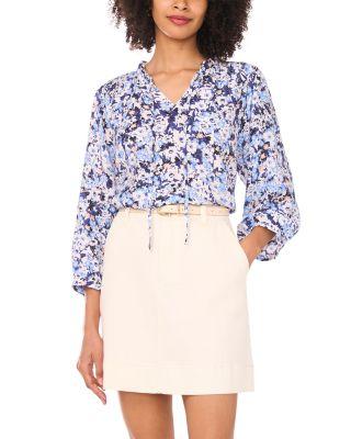 Split Neck Peasant Top by VINCE CAMUTO