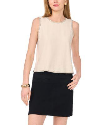 Top Stitched Sleeveless Top by VINCE CAMUTO