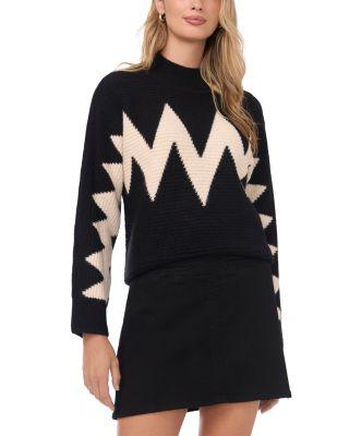 Zig Zag Motif Mock Neck Sweater by VINCE CAMUTO