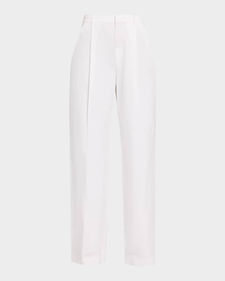 Camille Mid-Rise Cotton-Blend Trousers by VINCE