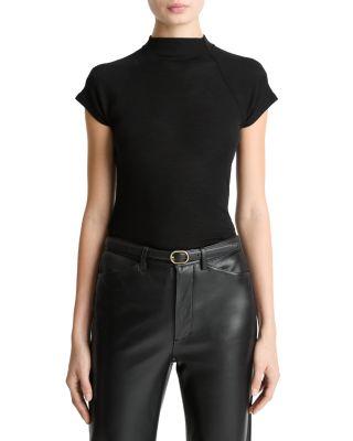 Cap Sleeve Raglan Mock Neck Top by VINCE