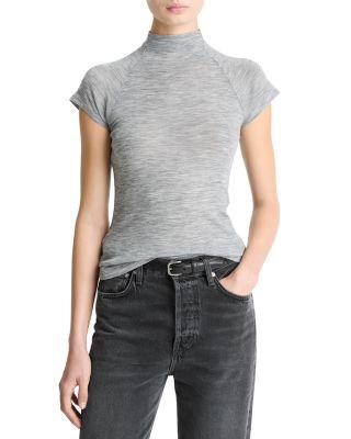 Cap Sleeve Raglan Mock Neck Top by VINCE