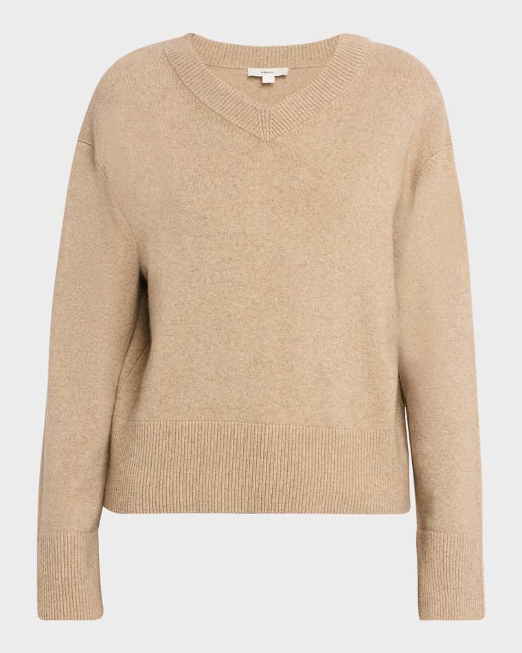 Cashmere-Blend V-Neck Sweater by VINCE