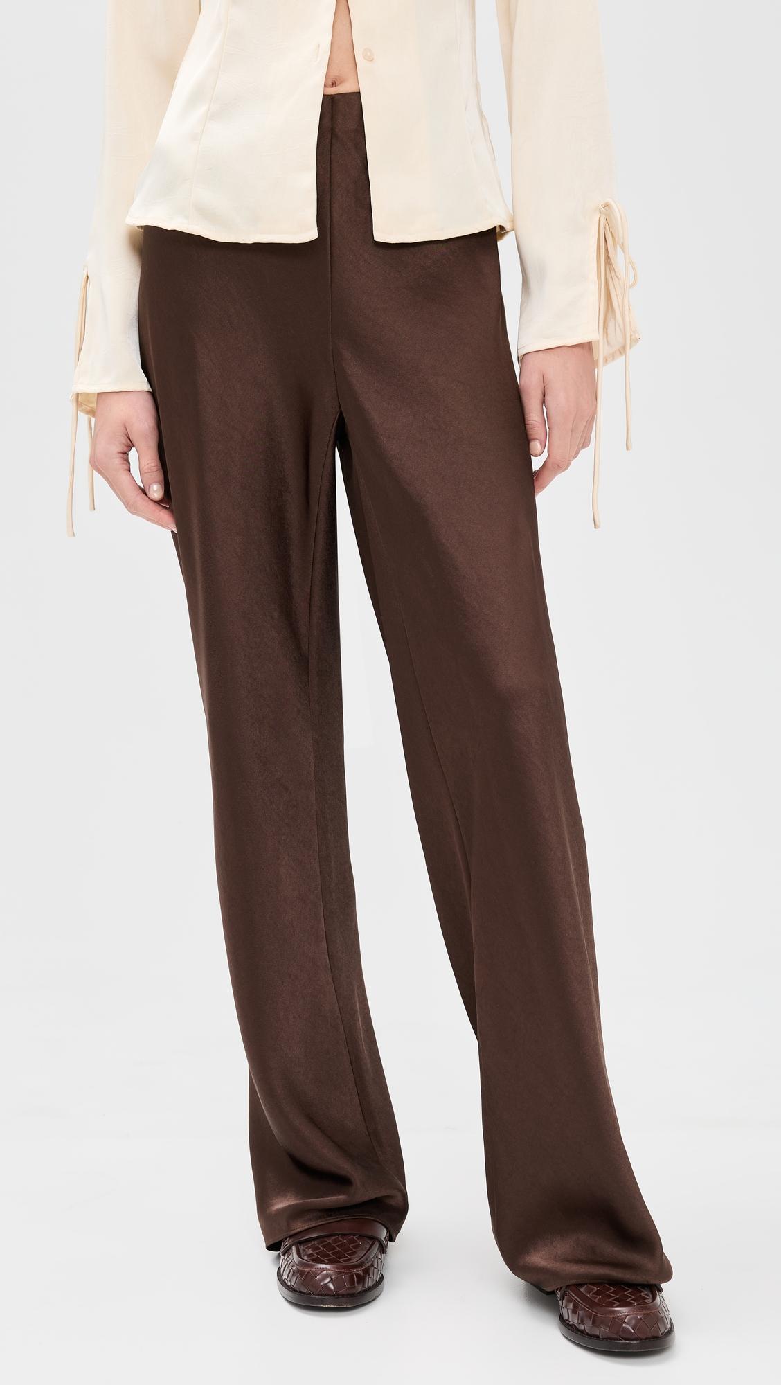 Colette High Waist Fluid Satin Bias Pant by VINCE