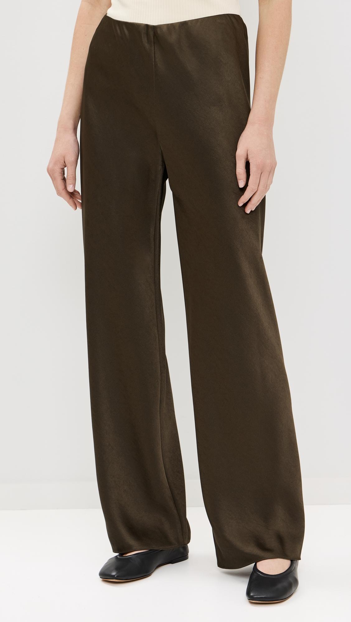 Colette High Waist Fluid Satin Bias Pant by VINCE