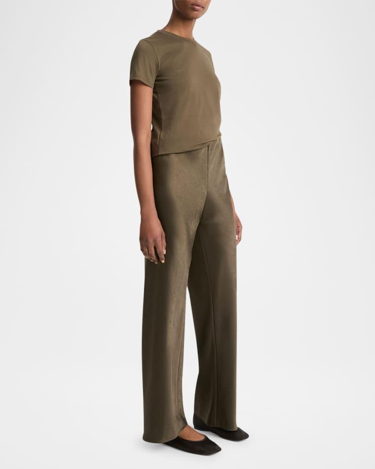 Colette High-Waist Fluid Satin Bias Pants by VINCE
