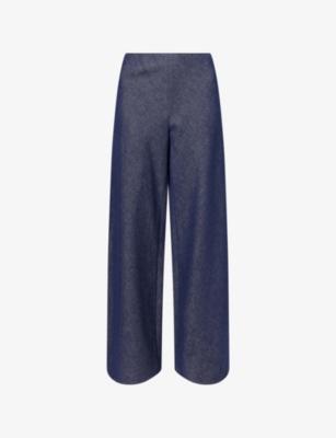 Colette Wide-Leg High-Rise Cotton-Linen Trousers by VINCE