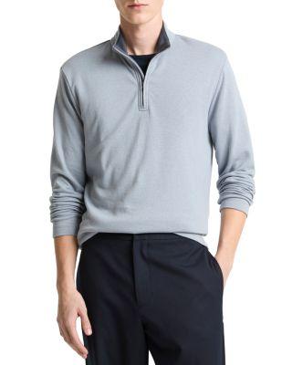 Cotton Blend Double Quarter Zip by VINCE