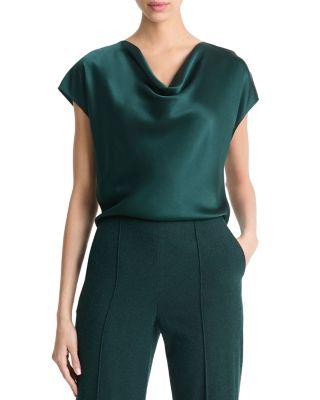 Cowl Neck Silk Blouse by VINCE