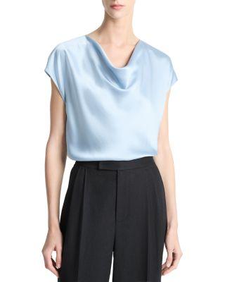 Cowl Neck Silk Blouse by VINCE