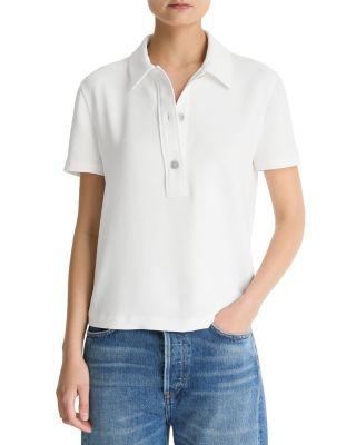 Crepe Short Sleeve Polo by VINCE