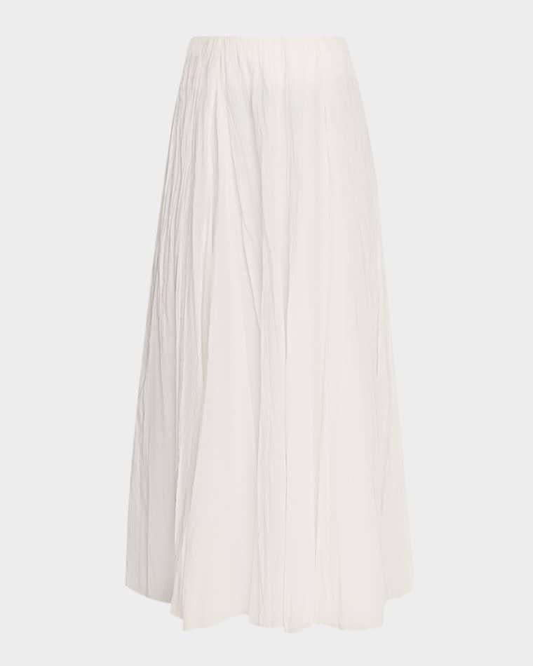Crinkled Plissé Cotton-Blend Maxi Skirt by VINCE