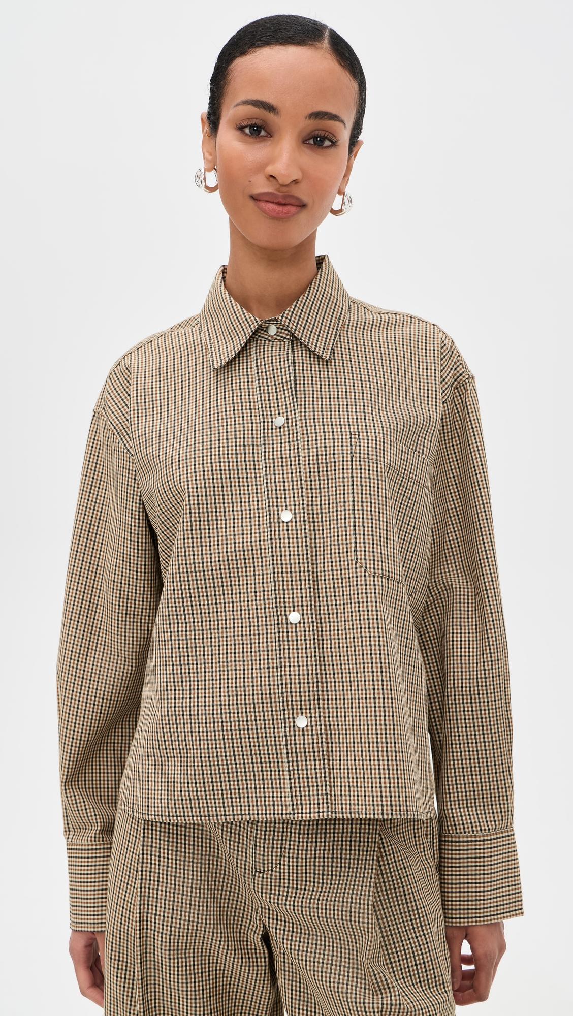 Cropped Button Down Shirt by VINCE