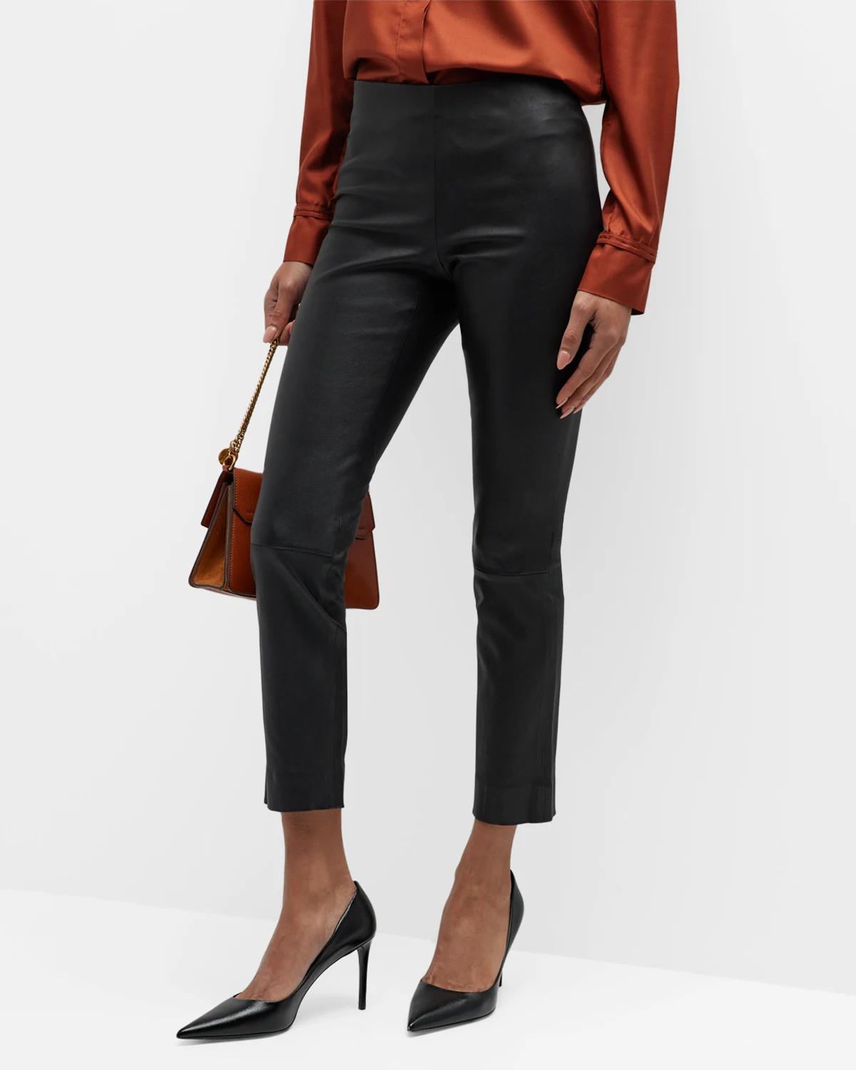 Cropped Leather Leggings by VINCE