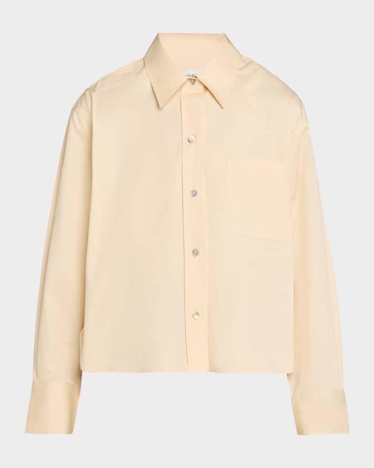 Cropped Long-Sleeve Shirt by VINCE