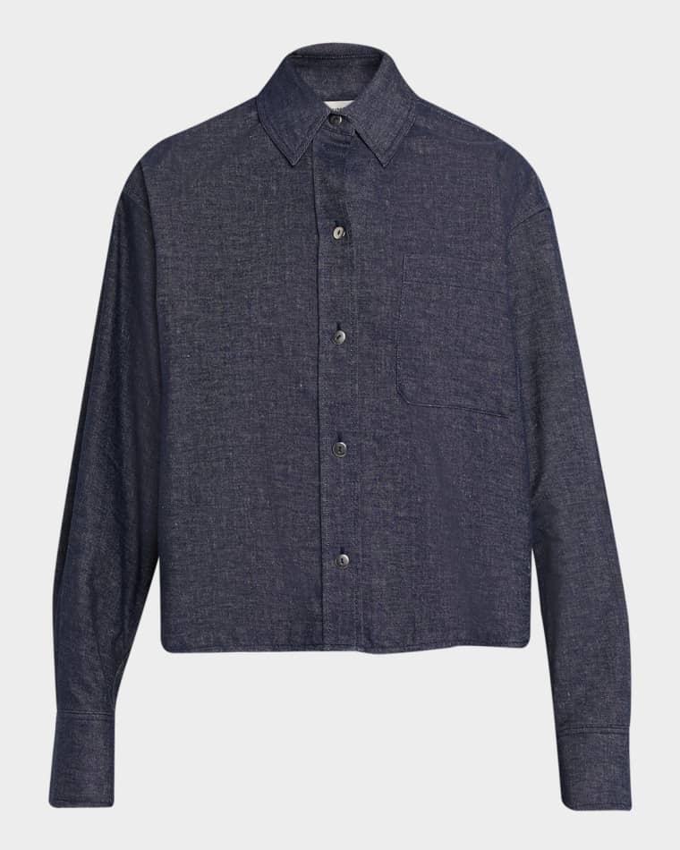 Cropped Long-Sleeve Shirt by VINCE