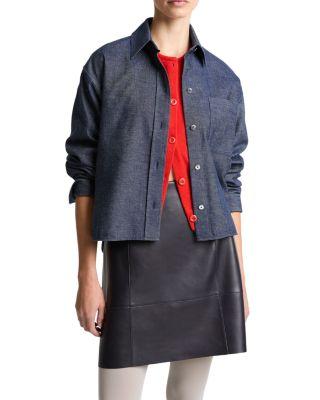 Cropped Long Sleeve Shirt by VINCE