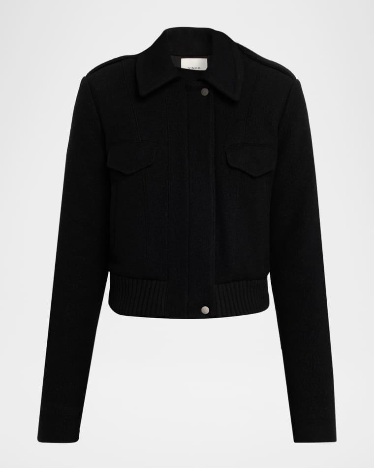 Cropped Wool-Blend Jacket by VINCE