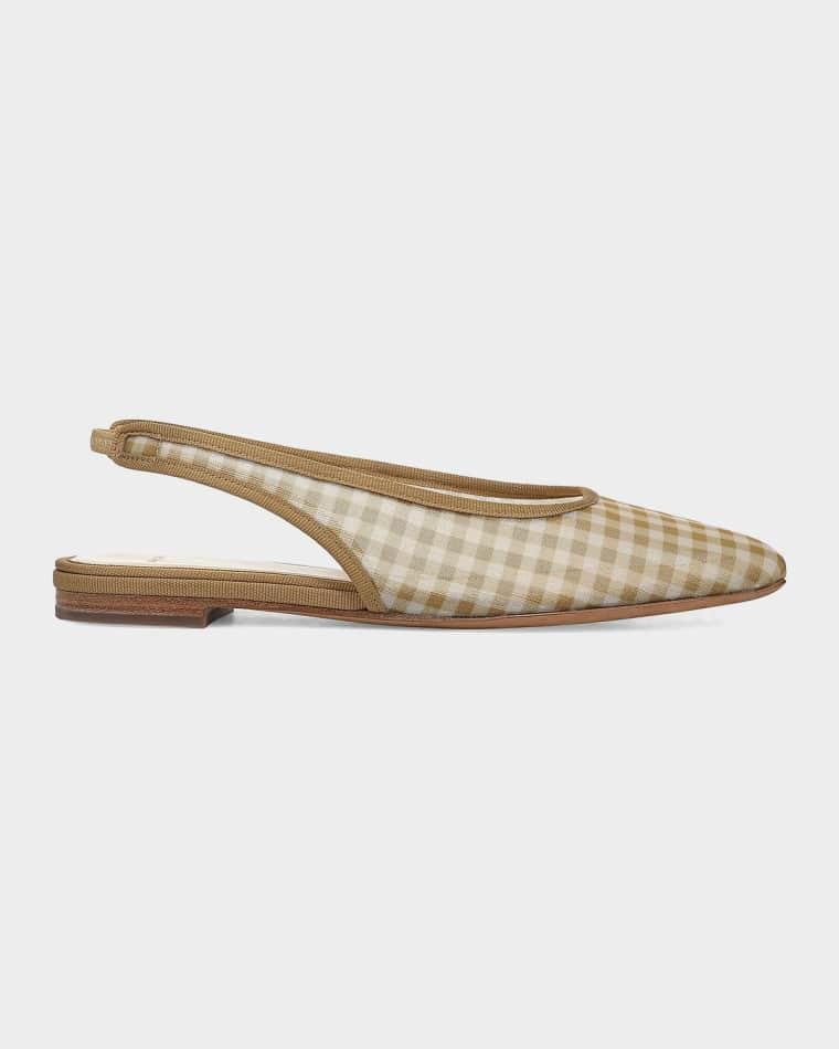 Daphne II Gingham Mesh Slingback Flats by VINCE