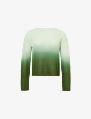 Dip-Dye Boat-Neck Cotton-Blend Jumper by VINCE