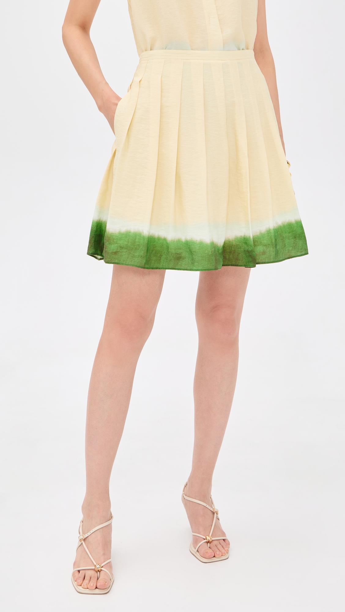 Dip-Dye Pleated Skirt by VINCE