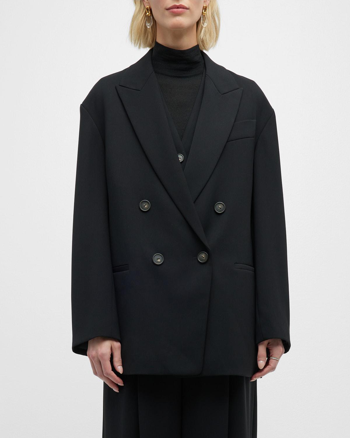Double-Breasted Crepe Boyfriend Blazer by VINCE