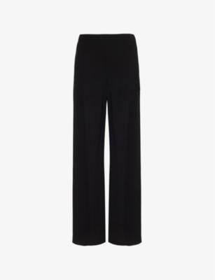 Elasticated-waistband straight-leg high-rise crepe trousers by VINCE