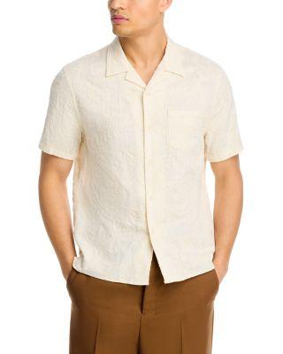 Embroidered Floral Short Sleeve Cabana Shirt by VINCE