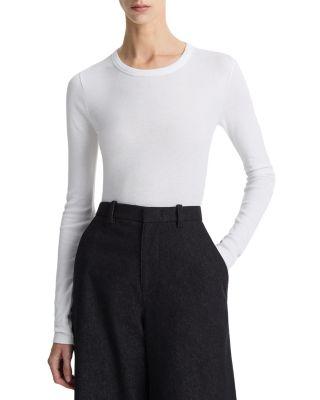 Essential Long Sleeve Crewneck Tee by VINCE